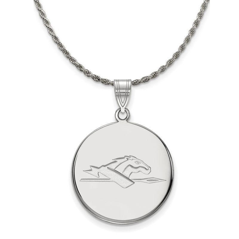 Sterling Silver Longwood U Large Disc Pendant Necklace - 22 Inch